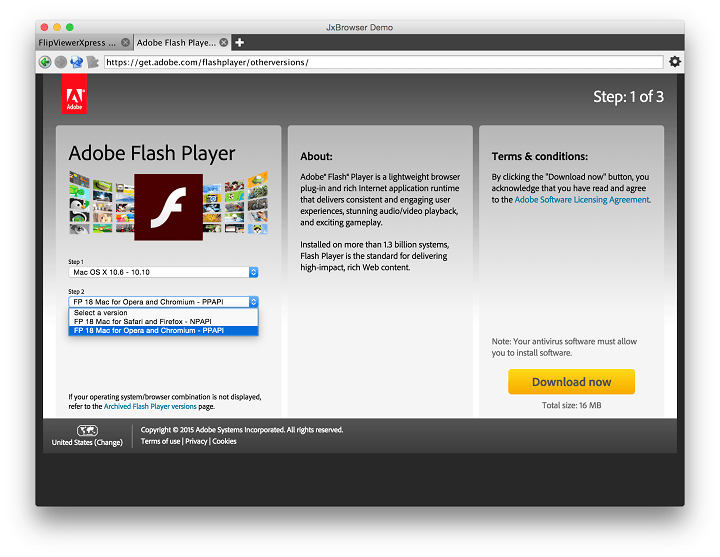 update latest adobe flash player for mac